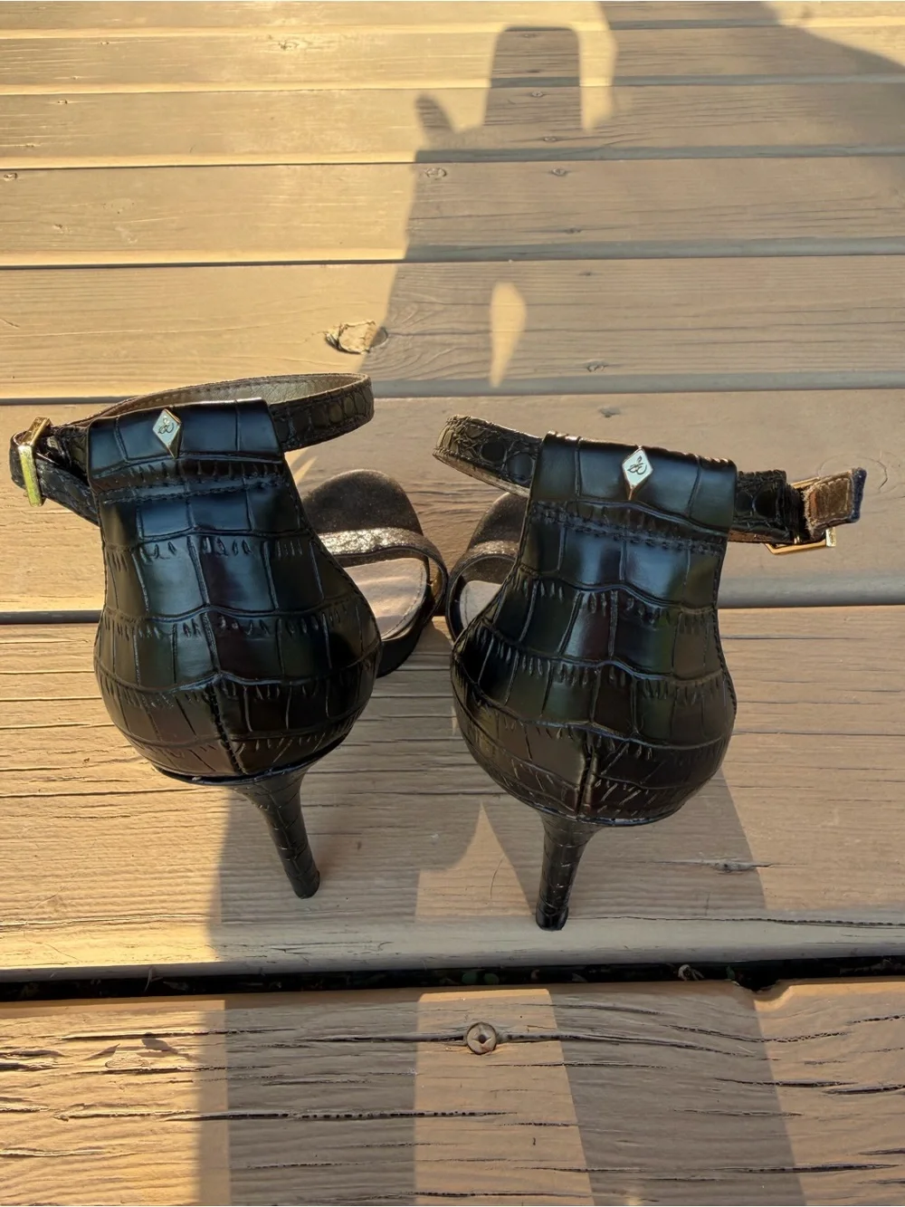 Sam Edelman Black Ankle-Strap Stiletto Heels - Picture 5 of 12
